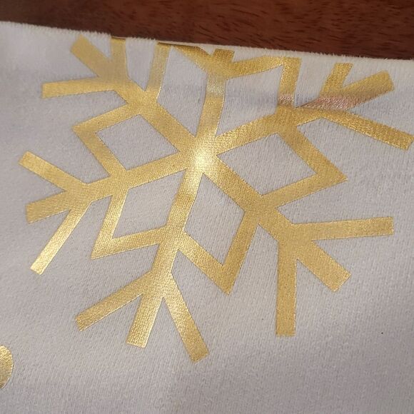 Contemporary Christmas Pillow Cover Snowflake Polkadots Black Silver Gold - Picture 5 of 8